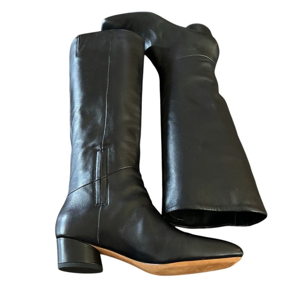 Vince Ramona Leather Minimalist Square Toe Knee High Boots NEW Size 7 - Picture 4 of 11